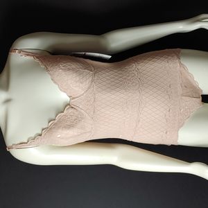 Skinnygirl Med Nude Lace Shaping Bodysuit Shapewear NWT